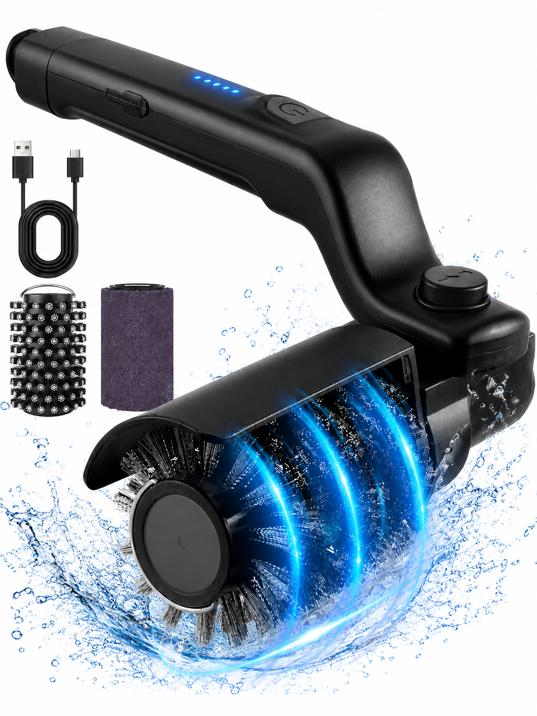 GrillPro electric grill brush before and after cleaning comparison