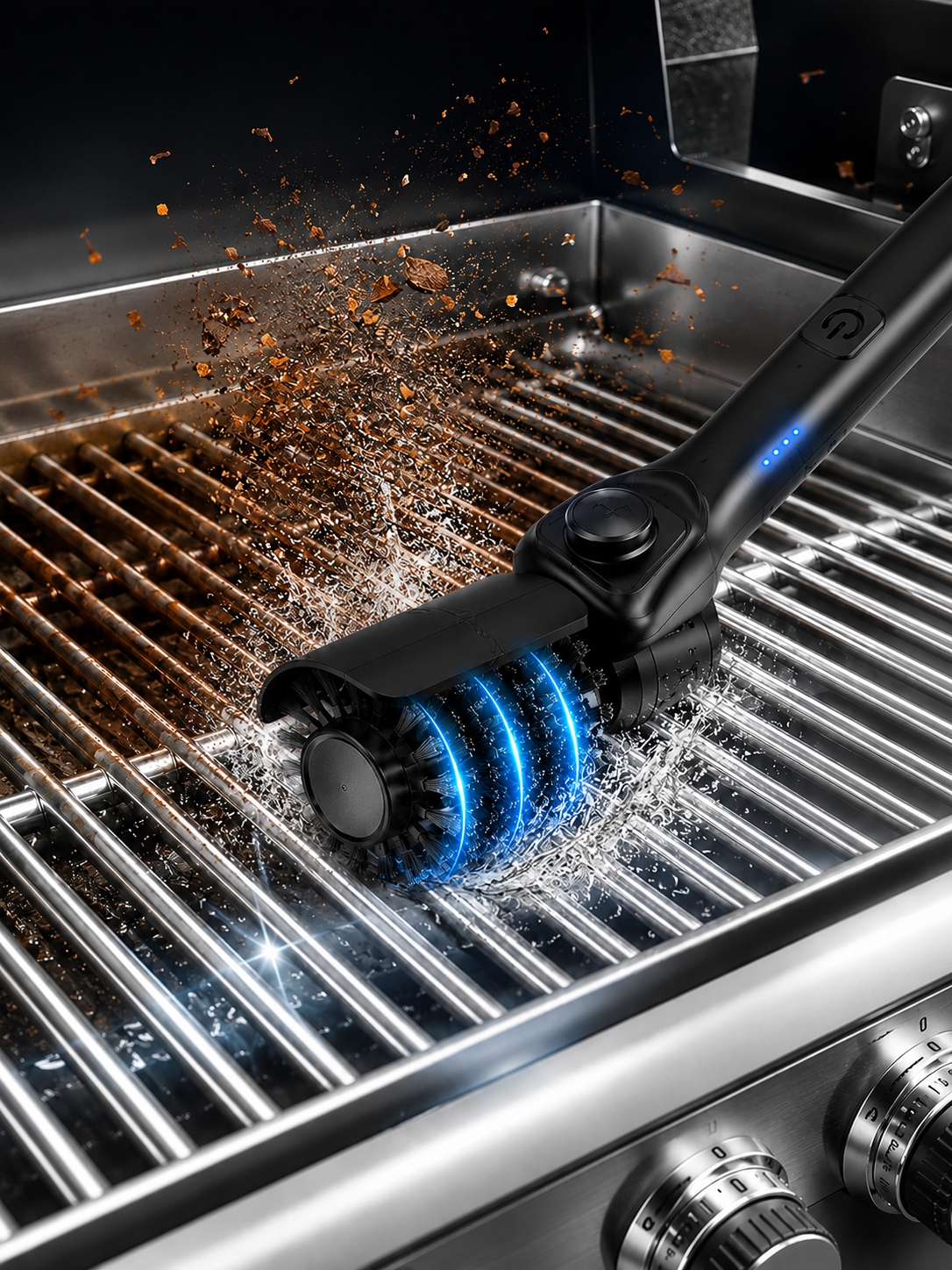 GrillPro BBQ brush replaceable head and ergonomic handle design